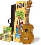 Mahalo Ukulele for Beginners, Kahiko 'Learn 2 Play' Bundle with Essentials Pack, Perfect for kids and Adults, Including Clip-on Tuner, Aquila Strings, Picks & MORE - Transparent Brown