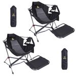 Nice C Hammock Camping Chair, Hammock Chair with Footrest, Camping Chair Rocker, Swinging Chair, High Back with Stand, Cup Holder (2-Pack with Footrest)