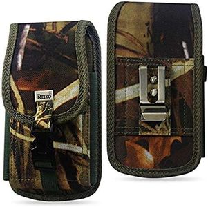 Reiko Heavy Duty Rugged Phone Pouch with Buckle Clip for Galaxy Note 2 - Carrier Packaging - Camouflage