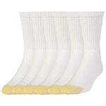 Gold Toe Men's Cotton Short Crew Athletic Socks, 6-pairs Socks, White, L UK