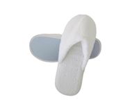 Fabricsandtowels.com Washable Terry Closed Toe White Slippers for Men (UK Size 10.5) Super Soft, Rewashable, Indoor/Outdoor Comfort