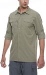 Little Donkey Andy Men's Stretch Quick Dry Water Resistant Outdoor Shirts UPF50+ for Hiking, Travel, Camping Sage Size XXL