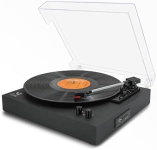 Vinyl Record Player 3 Speed Belt-Drive Turntable, Vintage Record Player with Bluetooth/USB/RCA Output, Auto-Stop Phonograph Gifts for Entertainment and Home Decor