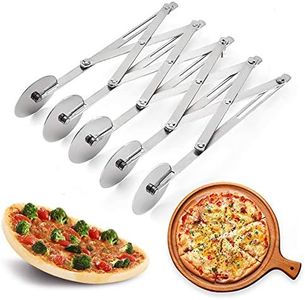 5 Wheel Pastry Cutter, Stainless Pizza Slicer, Expandable Pizza Slicer Multi-Round Pastry Knife Baking Cutter Roller Cookie Dough Cutter Divider