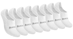 Saucony Women's No Show Cushioned Invisible Liner Socks (8 & 16 Pairs), White (8 Pairs), Large