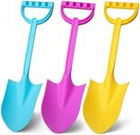 3 Pack Big Beach Sand Shovels Toys, 16 Inch Heavy Duty Plastic Sand Spade Shovel for Kids Adults, Beach Sand Toy- Great for Sandbox,Outdoor, Snow Scoop, Planting Shovels for Digging, Gardening