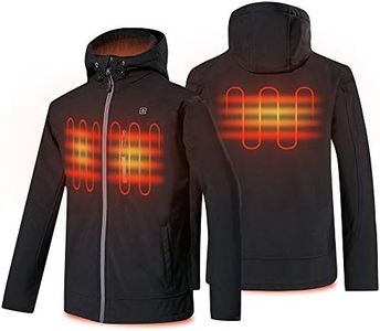 PROSmart Men's Heated Jacket Waterproof Heating Jacket with Hood and 12Volt Battery Pack (Black) (M)