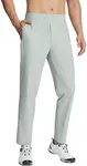 BALEAF Men's Golf Pants Stretch Quick Dry Lightweight Travel Hiking Running Pants Zipper Pockets Gery L