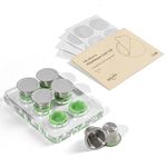 Reusable Capsules Compatible with Nespresso OriginalLine - 6pcs Reusable Coffee Pods,Stainless Steel Cups Compatible for OriginalLine Machine (6Pods+120pcs Lids+Storage Board)