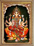 PALJJI HANDICRAFTS Varahi Amman Devi Photo Frame with Wall Hangers | Wall Hook Wooden Matt Finish Religious Poster for Pooja Room (13 * 10 Inch)