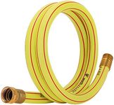 Homes Garden 3/4 in. x 5 ft. Short Garden Hose Yellow Lead-Hose Male/Female High Water Pressure with Solid Brass Fittings for Water Softener, Dehumidifier, Vehicle Water Filter 5 Years Warranty