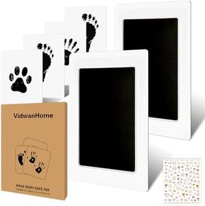 2 Pack Jumbo Baby Hand and Footprint Kit– Inkless Clean Touch Ink Pad for Keepsake Footprints, Paw Prints, Mess-Free Ink Pad for Newborns and Pets with 8 White Cards（Jet Black）