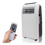 SereneLife SLACHT108 SLPAC 3-in-1 Portable Air Conditioner with Built-in Dehumidifier Function,Fan Mode, Remote Control, Complete Window Mount Exhaust Kit, 10,000 BTU + HEAT, White