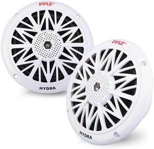 Pyle 5.25 Inch Dual Marine Speakers - 2 Way Waterproof and Weather Resistant Outdoor Audio Stereo Sound System with 150 Watt Power, Poly Carbon Cone, Cloth Surround and Low Profile Design - 1 Pair