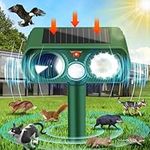 Cat Repellent, Ultrasonic Repellent with Solar Power Deterrent with Motion Sensor and Flash Light, Outdoor Waterproof Repellent Suitable for Yard Garden Farm Park Field Dog Bird and Fox