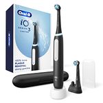 Oral B Power iO Series 3 Limited Electric Toothbrush, Black, iO3 Rechargeable Power Toothbrush with 2 Brush Heads, Travel Case and Refill Holder