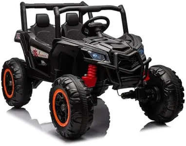 24V Kids Electric Ride-On Car, 2-Seater Remote Control Off-Road Vehicle with Bluetooth Music, LED Lights & Parental Remote - Electric Toy Car for Children Ages 3-8, Black