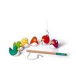 Janod - Ducky Fishing Game - Multi-Colour Ducky Ducks - 6 Ducks + 2 Fishing Poles to Take Everywhere - Bath Toy and Outdoor Game - From 2 Years Old, J03246