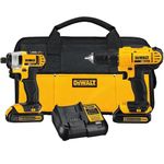 DEWALT 20V Max Cordless Drill Combo Kit, 2-Tool (DCK240C2),Yellow/Black Drill Driver/Impact Combo Kit