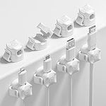 Kuulaa 8Pack Cable Management Cable Clips, Cord Organizer for Desk Cord Clip, Desk Organizer Wire Holder Organizer, Phone USB Charger Cable Holder, Wire Cord Management for Wall Desktop Nightstand