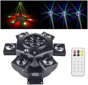 Lumière de fête DJ, 150 W RGBW 4 en 1 LED lumières de scène DJ Dmx 512 contrôle lumières DJ à rotation douce avec son activé pour fête DJ de mariage et Live House