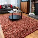 Large Thick Soft Fluffy Russet Brown Shaggy Shag Area Rug Warm Luxury Plush Living Room Bedroom Lounge Hallway Rugs 160cm x 230cm