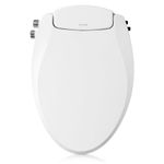 Brondell Bidet Toilet Seat, Non-Electric Swash Ecoseat, Fits Elongated Toilets, White - Dual Temperature, Dual Nozzle System - Bidet with Easy Installation