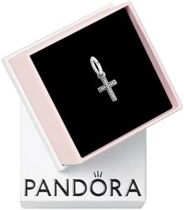 Pandora Sparkling Cross Dangle - Compatible ME/Moments - Sterling Silver Charm with Cubic Zirconia - Gift with Gift Box