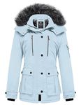 Wantdo Women'S Puffy Jacket Quilted Winter Coats Waterproof Coats (Ice Blue, Medium)