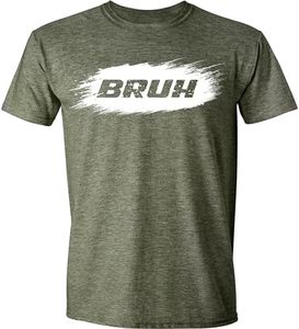 Bruh Meme Funny Saying Brother Greeting T-Shirt Sarcastic Teens Boys Men T Shirt, Green Heather, XX-Large
