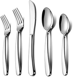 LIANYU 60-Piece Heavy Duty Silverware Set, Stainless Steel Flatware Cutlery Set for 12, Heavy Weight Eating Utensils Set for Home Restaurant Wedding, Dishwasher Safe, Mirror Polished