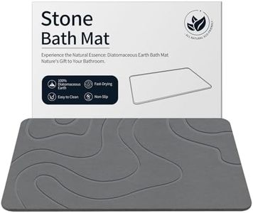 ZIKIBL Stone Bath Mat Diatomaceous Earth Bath Mat Super Absorbent Diatomite Stone Bath Mats for Bathroom Quick-Drying Non-Slip Bath Stone Mat Easy to Clean Stone Shower Mat(24 * 16'' Grey)