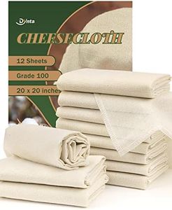 Cheesecloth for Straining Grade 100, 12 Pieces Reusable Hemmed Cheesecloth 20 x 20 Inches, 100% Unbleached Cotton Cheese Cloths for Straining, Filtering, Canning, Covering, Polishing and Decoration…