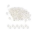 HUIHUIBAO100 Pieces Small Screw Eyes Pin Hook for Jewelry for Jewelry Making Findings DIY Crafts, 5 x 10mm(Silver)