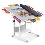 Becko US 2000 Piece Tilting & Rotating Jigsaw Puzzle Table with 8 Drawers & Cover, Foldable Jigsaw Puzzle Board with 5 Tilt Angles & Height Adjustment, Puzzle Storage for 2000 Pieces Jigsaw Puzzles