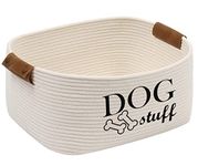 Durable Cotton rope dog toy storage, large dog bin, pet bed, puppy toy box - Perfect for organizing pet toys, blankets, leashes, clothing and any doggie stuff - Beige