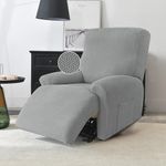 HOKIPO Premium 210gsm, Jacquard 1 Seater Recliner Sofa Cover, Grey (AR-4972-GRY)
