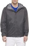 Tommy Hilfiger Men's Lightweight Breathable Waterproof Hooded Jacket, Charcoal, X-large