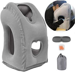 Kimiandy Inflatable Travel Air Pillow for Sleeping to Avoid Neck and Shoulder Pain, Comfortably Support Head and Lumbar, Used for Airplane, Car, Bus and Office (Grey)