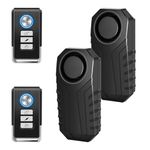 Cruxer 2 Pack Bike Alarm with Remote, Wireless Vibration Motion Sensor Motorbike Bicycle Alarm System,Anti-Theft Protection Loud 113dB Burglar Accessories for Mountain Bike Electric Scooter Trailer