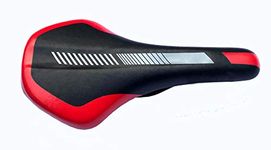 Schrodinger15 70093 Polyurethane + Synthetic Leather + Steel Mountain MTB Road Bicycle Cycle Bike Saddle Seat (Black-Red)