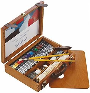 Sennelier Artist Oil Paint Set, 15x21ml Tubes, Palette, Brushes, Cloth, Wooden Box