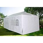 Palm Springs Golf 10 X 20 White Party Tent Gazebo Canopy with Sidewalls