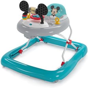 Bright Starts Disney Baby Mickey Mouse Original Bestie 2-in-1 Baby Activity Walker - Easy Fold Frame and Removable -Toy Station, 6 Months and up