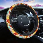 Swono Maple Leaves Universal 15" Steering Wheel Covers Colorful Fall Maple Leaves Cute Car Steering Wheel Cover for Men Women Girls Car Accessories