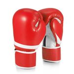 Flexzion Boxing Gloves - Red Durable Padded Boxing Gloves for Men and Women - 10 oz Boxing Gloves for Training Boxing Kick Boxing Muay Thai MMA - Heavy Bag Boxing Training Gloves