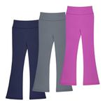 BIG ELEPHANT Girls Flare Leggings, Bootcut Yoga Pants for Kids, High Waisted Bell Bottoms for Dance Workout