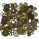 200 Gram Assorted Vintage Metal Steampunk Watch Gears Cogs Charms Pendant for Crafting DIY Necklace Pendant Jewelry Making (Bronze)