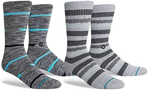 Stance - Crew Socks - Wade Collection - 2 Pack Styled, Large (35" - 38")
