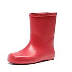 DREAM PAIRS Kids Wellies Boys Girls Wellington Boots Waterproof Non-Slip Short Rain Boots Toddler/Little Kid/Big Kid,SDRB2203K-E,RED,9 UK Child/27 (EUR)